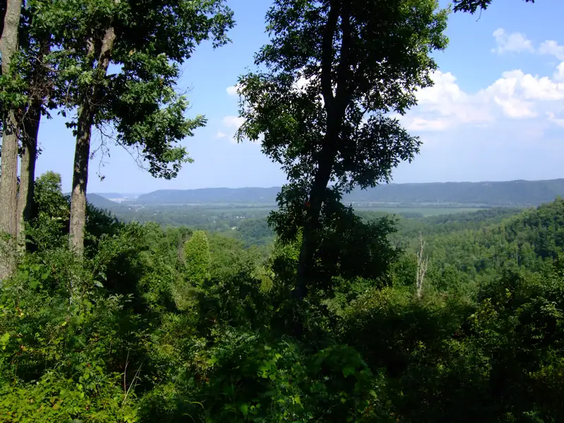 Forested hills seen from Picnic Point in Shawnee State Forest